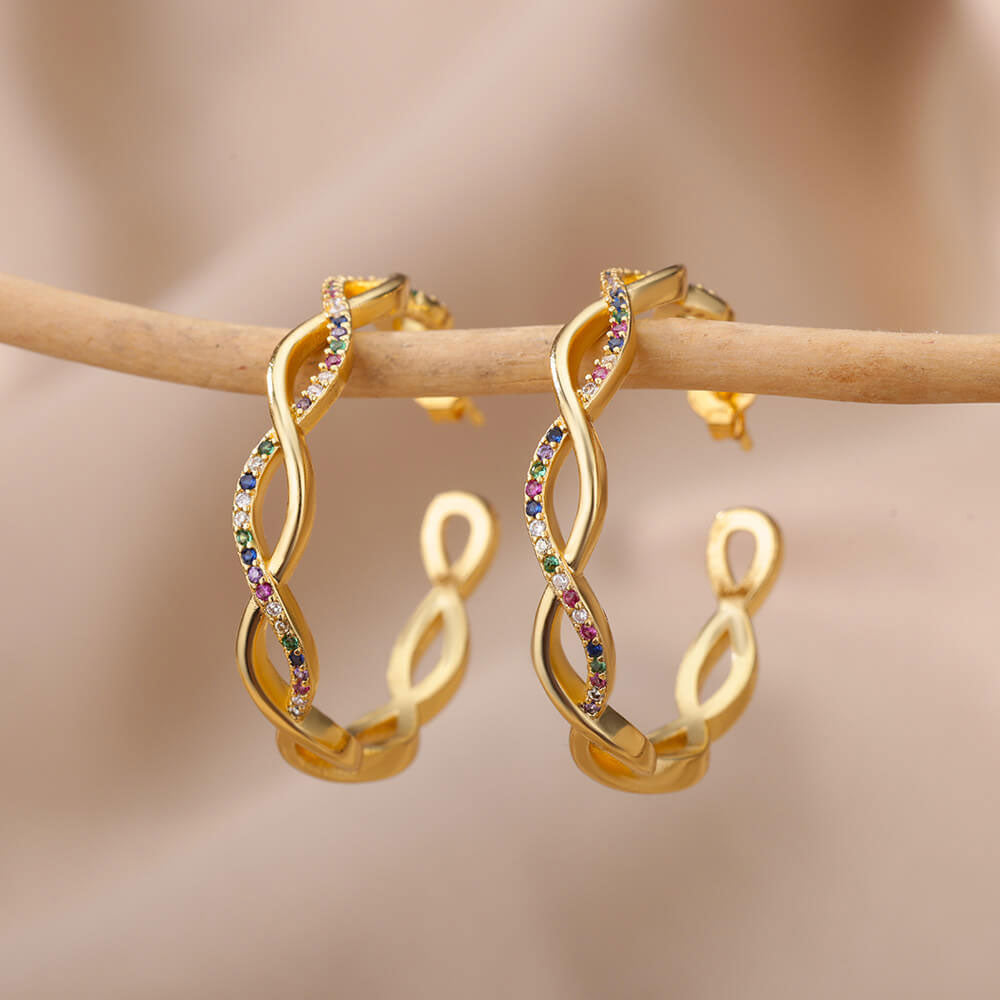 Clara | Wave Earrings 18K Gold