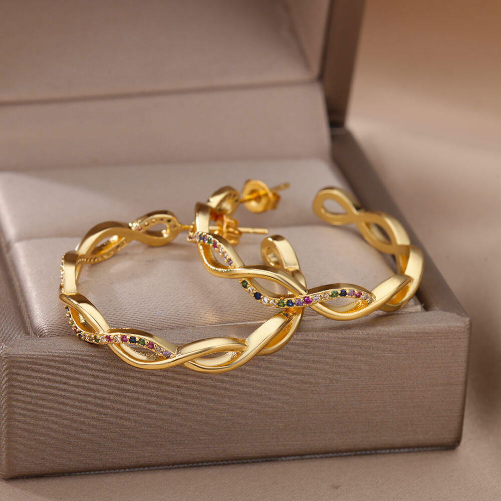 Clara | Wave Earrings 18K Gold