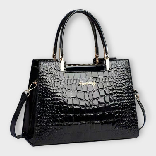 Clara | Glossy Crocodile Pattern Handbag